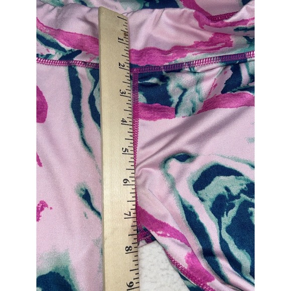 Zelos Leggings pink green pattern excellent condition super soft size Large - Picture 3 of 7